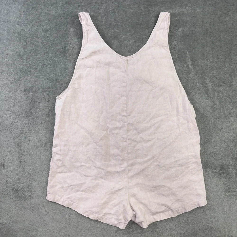 Beyond Nine Jumpsuit Womens M Pink Playsuit Romper 100% Linen Pocket Made in UK - Picture 1 of 14